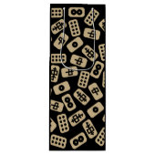 Mahjong tegels brown op zwart wijn cadeautas (Voorkant)