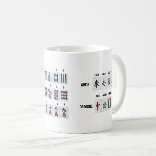 Mahjong Tegels Cheatsheet Koffiemok (Voorkant rechts)