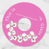 Mahjong Tegels Dot Crak Bam Wijnglaslabel (Voorkant)