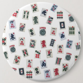 MahJong tegels en symboolpatronen Ronde Button 6,0 Cm