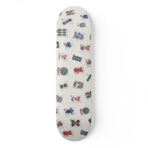 MahJong tegels fotografie op badge achtergrond