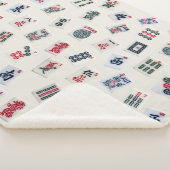 MahJong tegels fotografie op badge achtergrond Sherpa Deken (3/4)