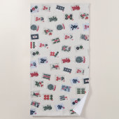 MahJong tegels fotografie op badge achtergrond Strandlaken (Voorkant)