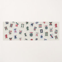 MahJong tegels fotografie op badge achtergrond