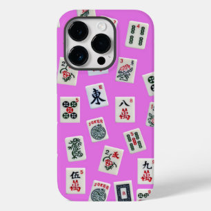 MahJong tegels fotografie op roze achtergrond Case-Mate iPhone 14 Pro Hoesje