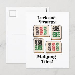Mahjong Tegels Luck Strategy Player Fans Briefkaart