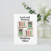 Mahjong Tegels Luck Strategy Player Fans Briefkaart (Staand voorkant)