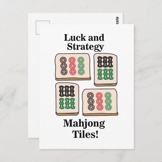 Mahjong Tegels Luck Strategy Player Fans Briefkaart (Voorkant / Achterkant)