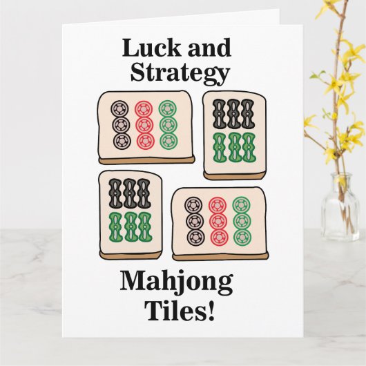 Mahjong Tegels Luck Strategy Player Fans Kaart (Gele Bloem)