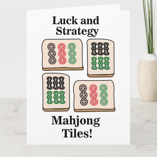 Mahjong Tegels Luck Strategy Player Fans Kaart (Voorkant)