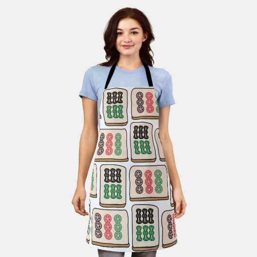 Mahjong Tegels Luck Strategy Player Fans Schort (Gedragen)