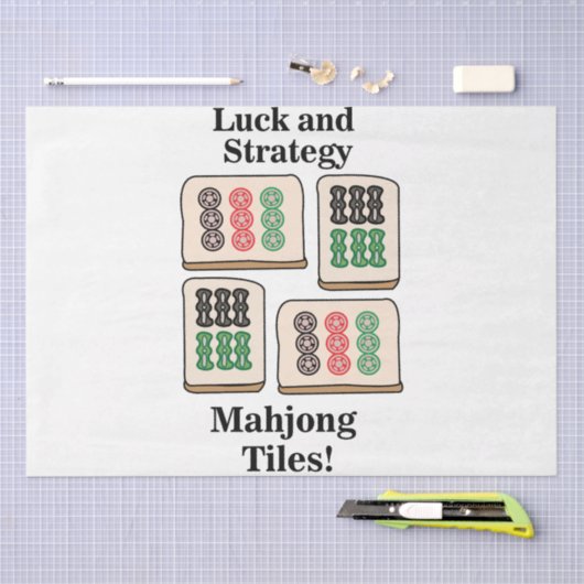 Mahjong Tegels Luck Strategy Player Fans Tissuepapier (Craft)
