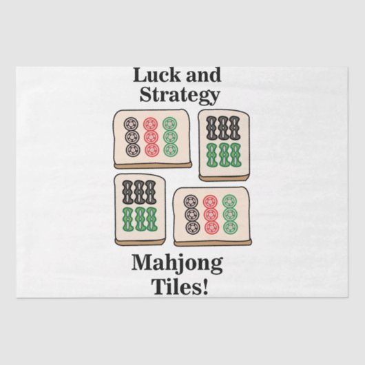 Mahjong Tegels Luck Strategy Player Fans Tissuepapier (Voorkant)