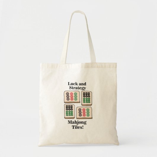 Mahjong Tegels Luck Strategy Player Fans Tote Bag (Voorkant)