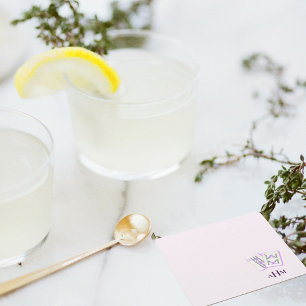 Mahjong Tegels Monogram Lavender Kartonnen Onderzetters