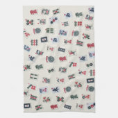 MahJong-tegels ontwerpen foto's op een badge Theedoek (Verticaal)