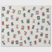 MahJong tegels ontwerpen op badge Cadeaupapier (Vlak)