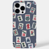 MahJong-tegels ontwerpen op donkerblauw Case-Mate iPhone Case (Achterkant)