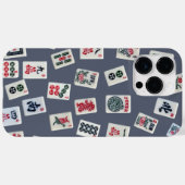 MahJong-tegels ontwerpen op donkerblauw Case-Mate iPhone Case (Achterkant (horizontaal))
