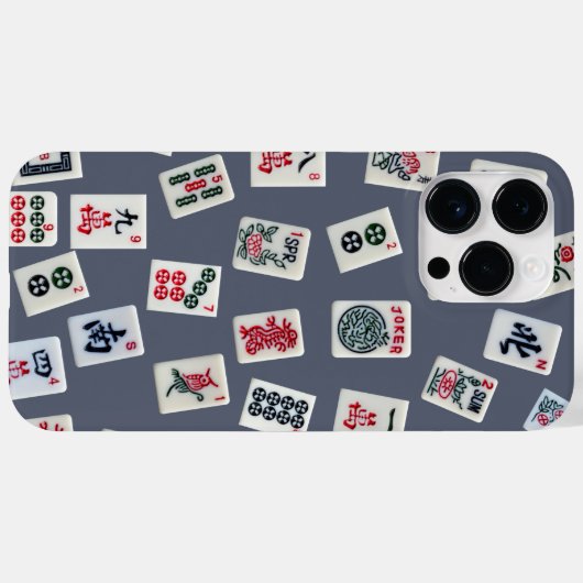 MahJong-tegels ontwerpen op donkerblauw Case-Mate iPhone Case (Achterkant (horizontaal))