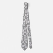 Mahjong tegels op grijs kleurloos stropdas (Voorkant)