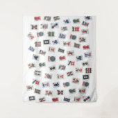Mahjong tegels op pastel badge Tapestry Wandkleed (Voorkant)