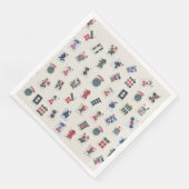 MahJong-tegels op pastelbadge achtergrond Servet (Hoek)