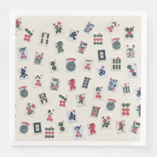MahJong-tegels op pastelbadge achtergrond Servet