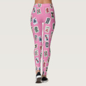 MahJong tegels op roze Leggings (Achterkant)
