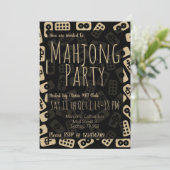 Mahjong tegels - partijuitnodiging kaart (Staand voorkant)