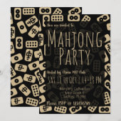 Mahjong tegels - partijuitnodiging kaart (Voorkant / Achterkant)