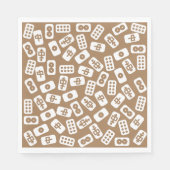 Mahjong tegels patroon wit op bruin servet (Voorkant)