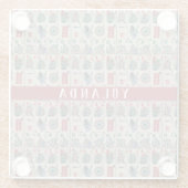 Mahjong Tegels Pattern Personalized Glazen Onderzetter (Achterkant)