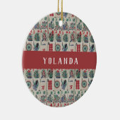 Mahjong Tegels Pattern Personalized Keramisch Ornament (Rechts)