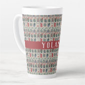 Mahjong Tegels Pattern Personalized Latte Mok (Linkerhoek)