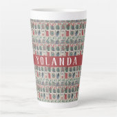Mahjong Tegels Pattern Personalized Latte Mok (Voorkant)