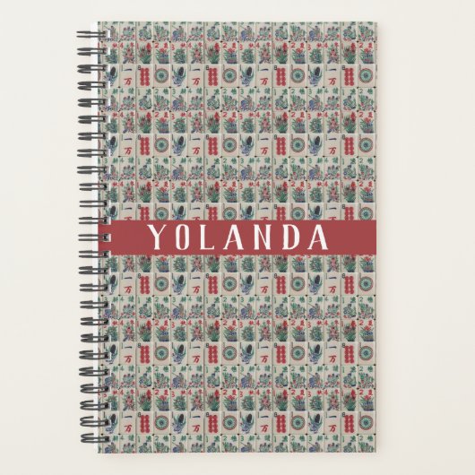 Mahjong Tegels Pattern Personalized Planner (Voorkant)