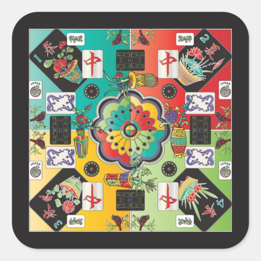 Mahjong Tegels Stickers (Voorkant)