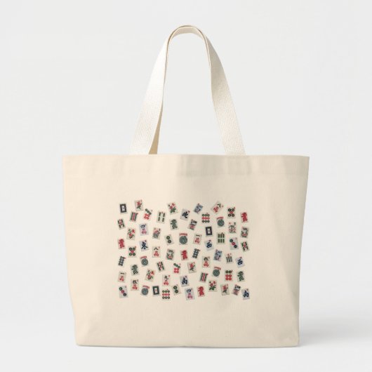 Mahjong tegels (symbolen) ontwerp grote tote bag (Voorkant)