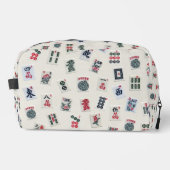 Mahjong tegels symbolen ontwerp op badge toilettasje (Voorkant)