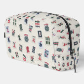 Mahjong tegels symbolen ontwerp op badge toilettasje (Rechterhoek)