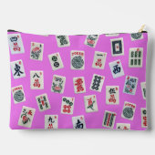 MahJong tegels symbolen ontwerp op roze Etui (Achterkant)