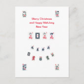 Mahjong tegels symbolen ontwerp voor Kerstmis Feestdagenkaart (Voorkant)
