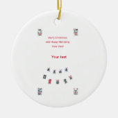 Mahjong tegels symbolen ontwerp voor Kerstmis Keramisch Ornament (Voorkant)