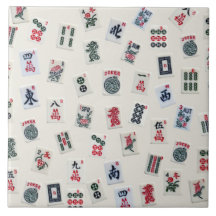 Mahjong tegels symbolen op badge tegels
