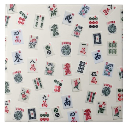 Mahjong tegels symbolen op badge tegels tegeltje (Voorkant)