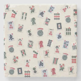 Mahjong tegels symboolpatronen stenen onderzetter