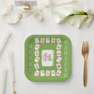 Mahjong Tegels Vakantie Papieren Bordje