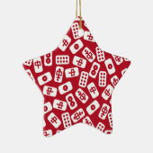 Mahjong Tegels Vrolijk kerstfeest Keramisch Ornament (Rechts)