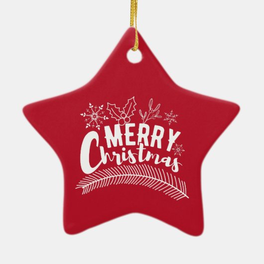 Mahjong Tegels Vrolijk kerstfeest Keramisch Ornament (Achterkant)